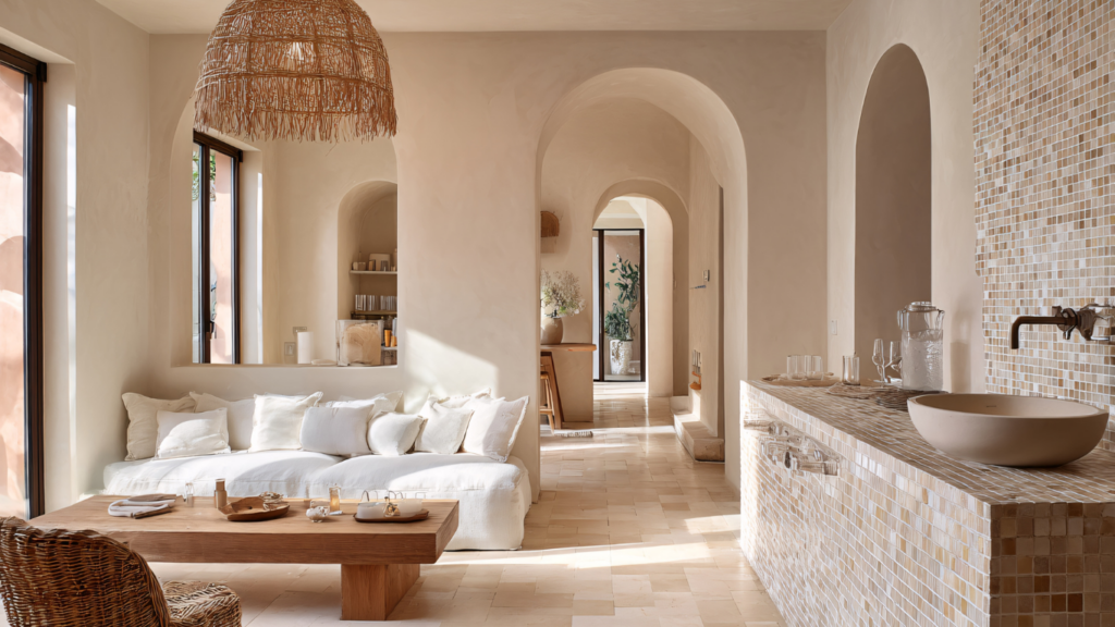 Modern Bali Indonesia villa for rent with open living space and natural light, ideal for long-term stay in Bali