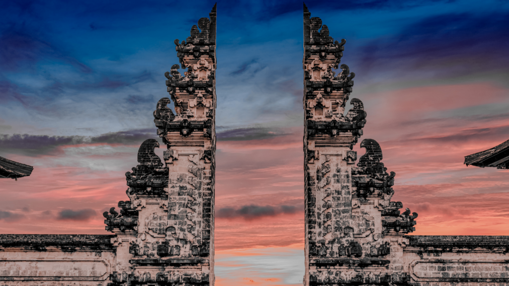 visa for bali from australia travel planning with Bali landmark background